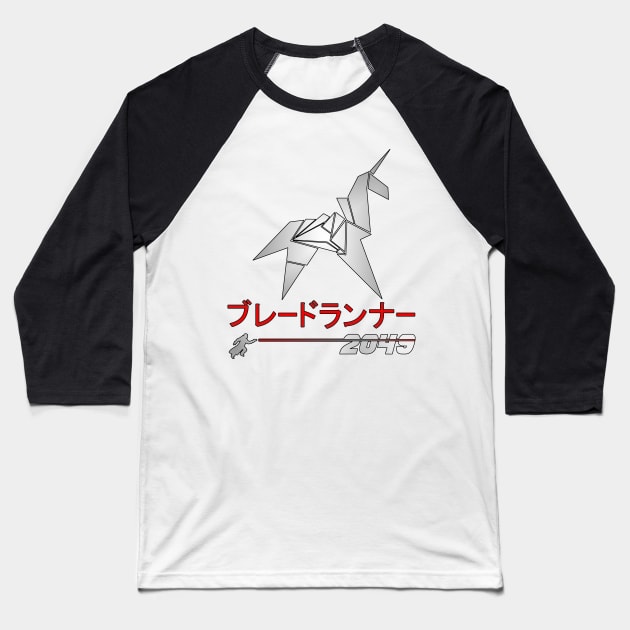Blade Runner 2049 Origami Unicorn Katakana shirt Baseball T-Shirt by kkslideshop